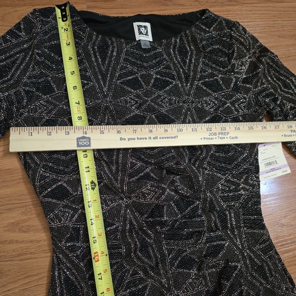NWT Anne‎ Klein Women's Sz 6 Sequin Party Midi Dress Round Neck Evening Cocktail - Picture 8 of 9